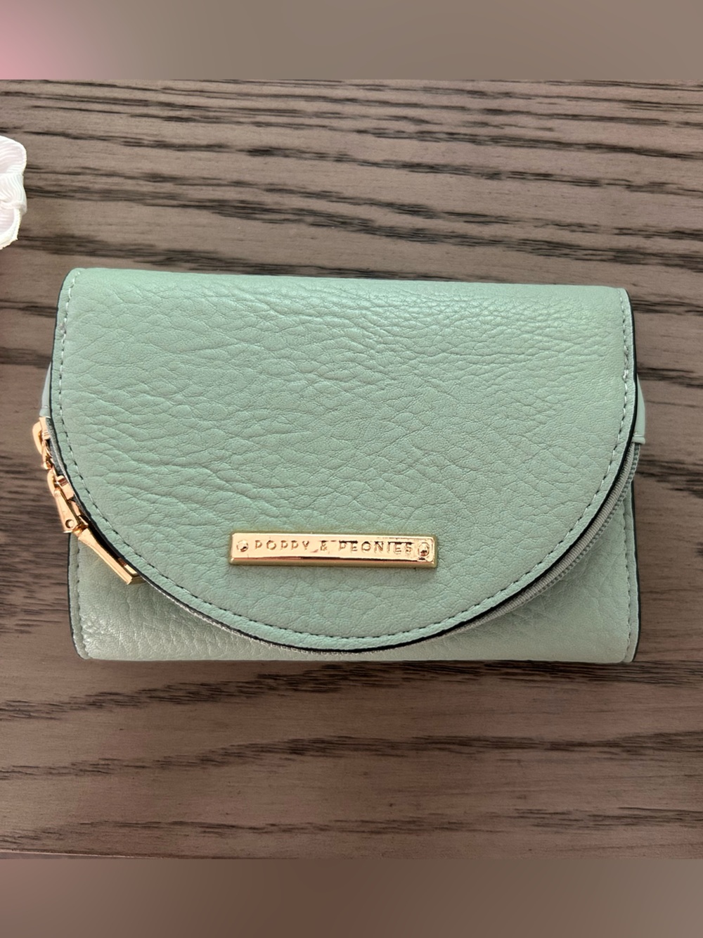 Poppy & Peonies Mint Pebbled MARGAUX Wallet - Picture 1 of 5
